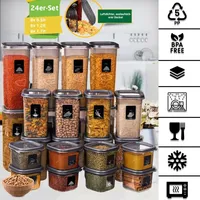 Jungengel Vorratsdose 24-Teilig BPA-Frei Gewürzbehälter Gewürzdosen Aufbewahrungsdosen Aufbewahrungsbox Küchenboxen