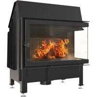Kratki Kamineinsatz aus Stahl ZIBI rechts 11 kW Ø