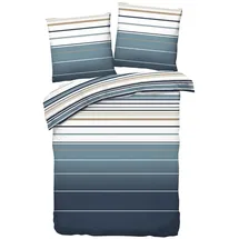 Traumschlaf Girona Gestreift Blau 200 x 220 cm + 2 x 80 x 80 cm