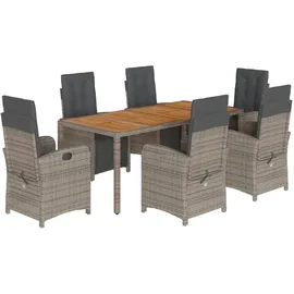 vidaXL Garten-Essgruppe 7-tlg. Grau