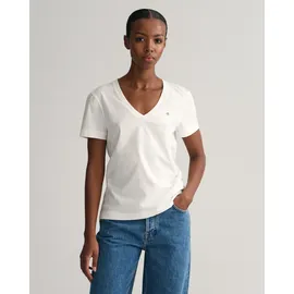 GANT Reg Shield Kurzarm-T-Shirt Mit V-ausschnitt White XS