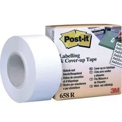 Abdeckband, 25,4mm x 17,7m, weiß, 658R, zum Beschriften von Ordnern, Mappen