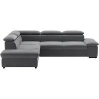 sit&more Ecksofa »Alcudia L-Form«, wahlweise mit Bettfunktion, grau