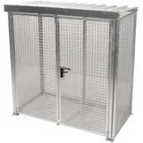 Bauer Südlohn Gasflaschen-Container Stahl feuerverzinkt 32 x Ø 230 mm mit Dach und Doppelflügeltür
