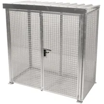 Bauer Südlohn Gasflaschen-Container Stahl feuerverzinkt 32 x Ø 230 mm mit Dach und Doppelflügeltür