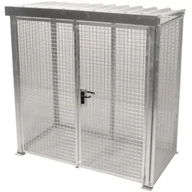 Bauer Südlohn Gasflaschen-Container Stahl feuerverzinkt 32 x Ø 230 mm mit Dach und Doppelflügeltür