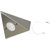 TRANGO LED Unterbauleuchte, 1er Erweiterungsset 6739-12 LED-Küchenunterbauleuchte *COOK* LED Einbauleuchte - Einbaustrahler aus Edelstahl inkl. 1x 4,8 Watt LED Modul 3000K warmweiß - direkt 230 Volt - beliebig erweiterbar, Schalter - Dreieckleuchte – Schrankleuchte