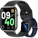 Smartwatch Damen mit Telefonfunktion Uhren Herren Smartwatch (2,1" HD Voll Touchscreen Zoll) IP67 Wasserdicht Fitness Tracker Uhr mit Schrittzähler - Schwarz
