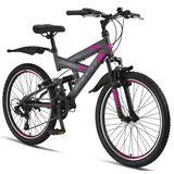 licorne bike gmbh Licorne Bike Strong V Premium 26 Zoll RH 54 cm grau/rosa