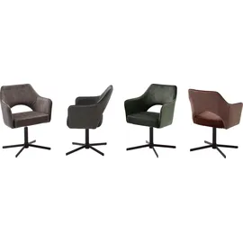 MCA Furniture Esszimmerstuhl Valletta Webstoff braun/schwarz 2er Set