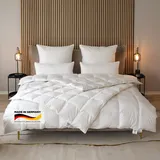 BEFA NATUR Daunendecke 155x220 cm Sommer | 90% Gänsedaunen & 10% Federn | 320g Füllgewicht | Allergiker geeignet (NOMITE) | Tierwohl Zertifiziert (DOWNPASS) | Oeko-TEX Klasse 1 | Made in Germany