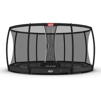 Berg Toys BERG Trampolin Rund 430 cm InGround Grau + Sicherheitsnetz Deluxe