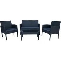 Hti-Living Outdoor Möbel 4-teiliges Set Zita Anthrazit/Grau