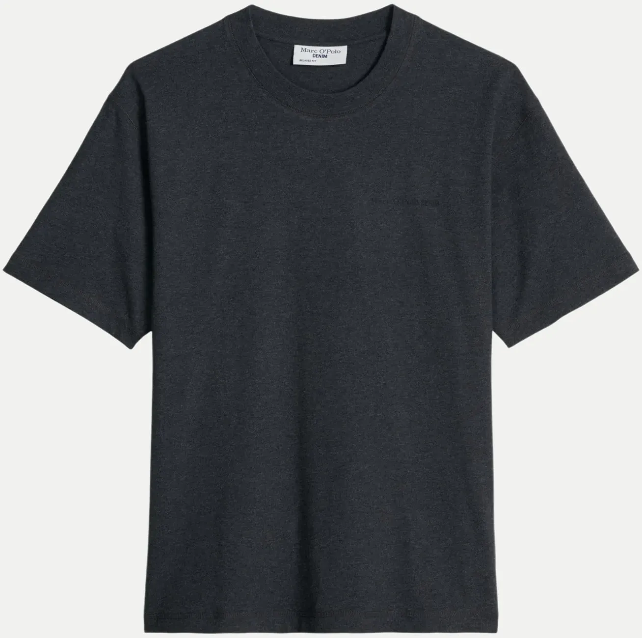 T-Shirt, SSL, Melange, Print, Relax Schwarz M