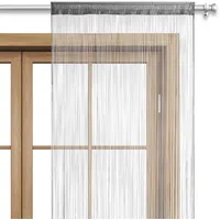 Wometo Fadenvorhang grau Textil, 90x245x1 cm, Oeko-Tex®, Wohntextilien, Gardinen - Vorhänge, Fertiggardinen, Fadenvorhänge