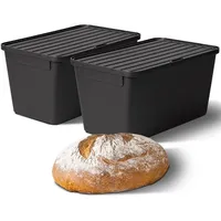 Novaliv Dose - (2 St), Brotbox mit Deckel schwarz