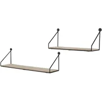Möbel Kraft Wandregal 2er Set 45 x 10 x 13 cm Schwarz