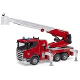 Bruder Scania Super 560R Feuerwehr mit Drehleiter, Wasserpumpe, L+S Modul