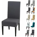 6er-set Universal-stretch-stuhlhussen - Modern - Grau