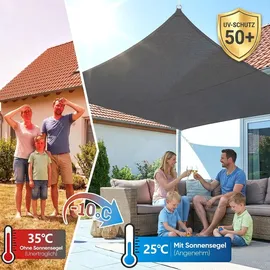 sunula Sonnensegel Balkon Polyester UV Schutz Sonnenschutz Terrasse Garten Rechteckig, Anthrazit 3 x 4 m