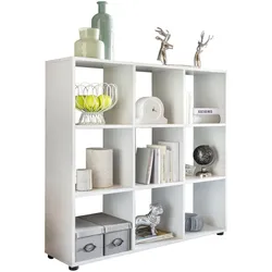 Modernes Bücherregal, 8 Fächer, kratzfeste Oberfläche, Raumteiler-Funktion. 108x29x104 cm | Kadima Design