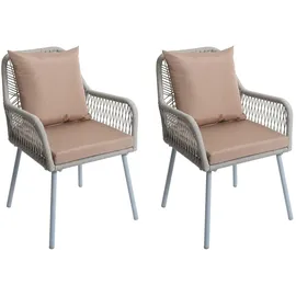 Mendler Gartenstuhl HWC-O12 54 x 54 x 81 cm grau 2 St.