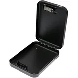 HMF 317-02 Sicherheitsbox mit Zahlenschloss und Sicherungskabel, 24 x 16,5 x 4,5 cm, Schwarz