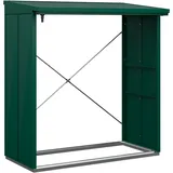 Hörmann Kaminholzregal Elegant Typ 2 Metall 181 x 103 x 198 cm moosgrün