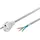 goobay Schutzkontaktkabel hitzbeständig zum Konfektionieren, 3 m, Weiß-Silber