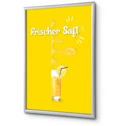 SHOWDOWN Displays Showdown Klapprahmen - DIN A1 - Komplett-Set - Frischer Saft Deutsch - Gelb/Silber