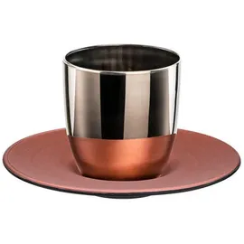 Eisch Cosmo COLLECT Platin-Kupfer Espressoglas mit Untertasse