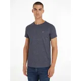 Tommy Jeans T-Shirt »TJM Slim Fit mit Logo-Stickerei Modell JASPE C NECK«, Classics Slim Markenlabel, blau