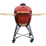 Kamado Keramik Grill Smoker 20" Grillwagen Räucherofen Holzkohlegrill BBQ Rot