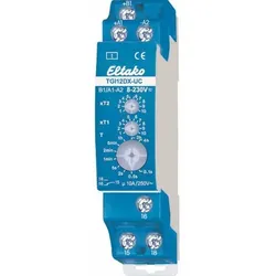 Eltako Zeitrelais REG, 8-230V, AC/DC, analog mit Einzelfunktion, Taktgeber mit Impuls beginnend, 0,1-40Minuten/Stunden, 1TE, 1W, 8-230V/AC/DC, TGI12DX-UC