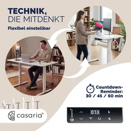 CASARIA Höhenverstellbarer Schreibtisch Weiß