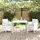 vidaXL Garten Essgruppe 3 pcs Weiß Polt Rattan - Weiß