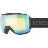Uvex downhill 2100 V - Skibrille für Damen und Herren - selbsttönend - beschlagfrei - black matt/vario green-clear - one size