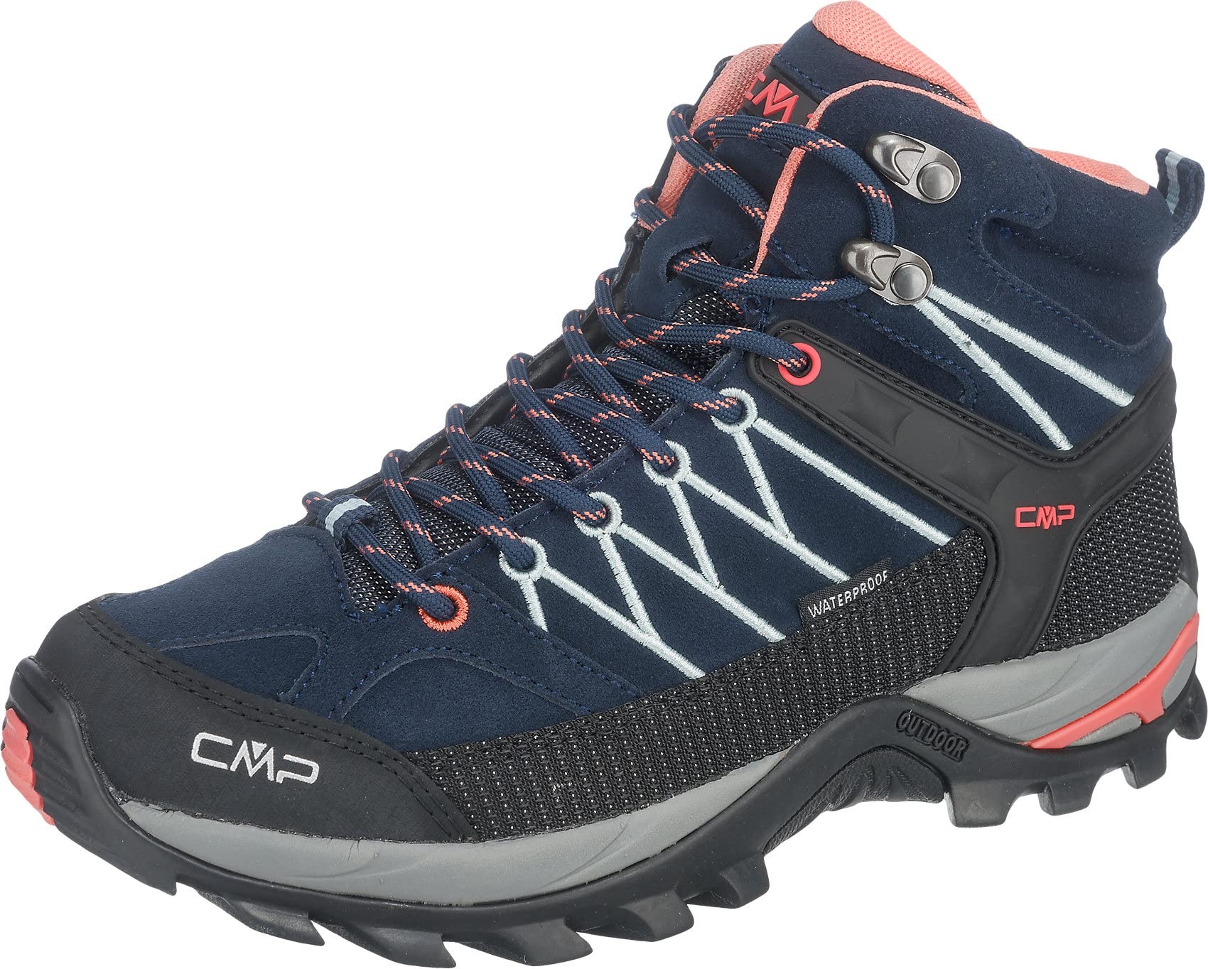 CMP Damen Rigel Mid Wmn Shoe Wp Trekking Wanderhalbschuhe, B Blue Giada Peach, 37 EU