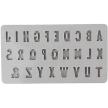 Rayher Mini ABC Silikon Gießform 14,5 x 26 x 1 cm 27 Formen grau