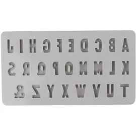 Rayher Mini ABC Silikon Gießform 14,5 x 26 x 1 cm 27 Formen grau