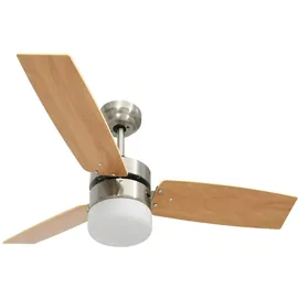 vidaXL Deckenventilator mit Licht und Fernbedienung 108 cm Hellbraun