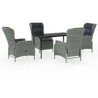 VidaXL 5-tlg. Garten-Essgruppe Hellgrau