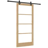vidaXL Haustür Schiebetür ORKDAL Natürlich und Schwarz 93 x 202 cm (1-St) schwarz