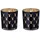 Edzard 2er-Set Teelichtglas Rosy (Höhe 8 cm), schwarz, Hirsch-Motiv