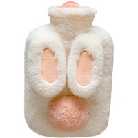 WäRmflasche Mit Bezug, WäRmeflasche Auslaufsicher, WäRmflasche Kinder & Erwachsene, WäRmflasche Tier, WäRmflaschen, Hot Water Bottle, HandwäRmer Kinder, WäRmflasche Kuscheltier (Weiß, 2000ml)