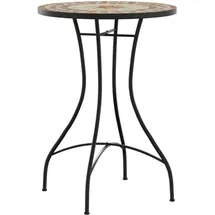 vidaXL Mosaik-Bistrotisch Ø 50 x 70 cm Rot/Weiß
