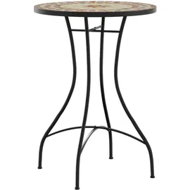 vidaXL Mosaik-Bistrotisch Ø 50 x 70 cm Rot/Weiß