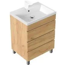 Posseik Waschbecken mit Unterschrank FELLINI 60 eiche gold 60,0 x 48,0 x 83,5 cm