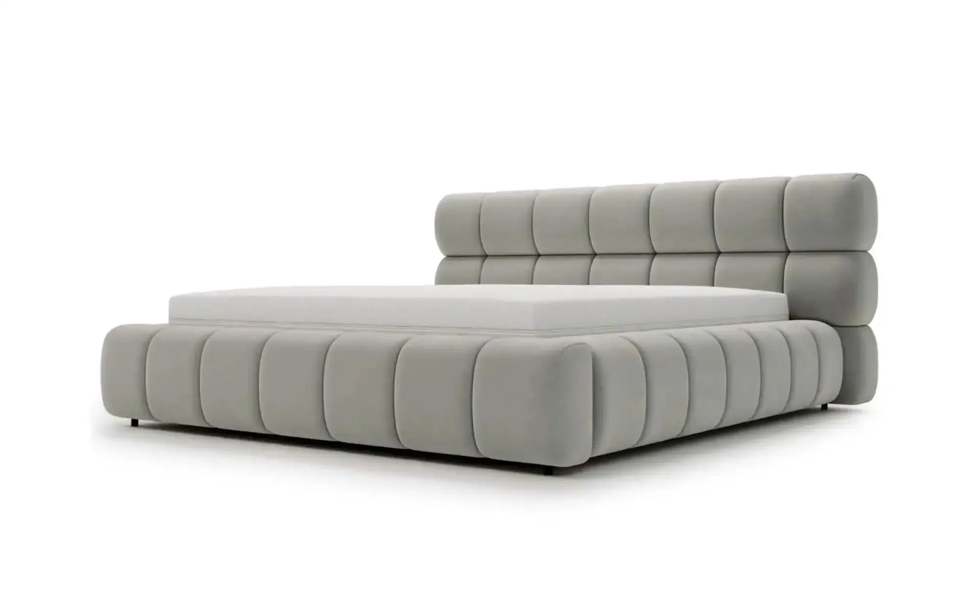 GrainGold Polsterbett mit Stauraum Marlow , grau , Maße (cm): B: 247 H: 95