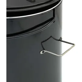 vidaXL Gulaschkanone Mit Rauchabzug & Deckel Schwarz Stahl Emailliert